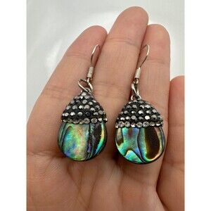 Double sided abalone rhinestone Earrings